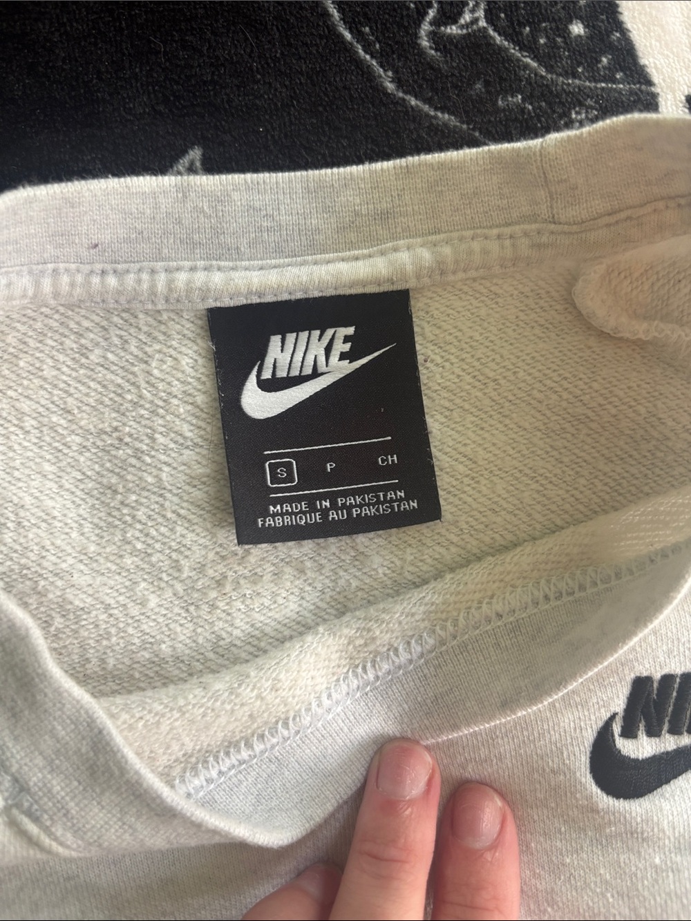 Nike Women’s Light Gray Cropped Lace-Up Sweatshirt - Picture 2 of 2